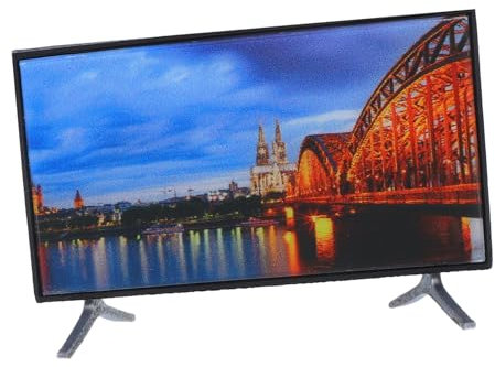 HOODANCOS Mini Fernseher für Puppenhaus Realistisches Miniatur Tv Accessoire für Dekoration von Spielzeughäusern für Wohnzimmer Szenen und Kreative Miniaturwelten