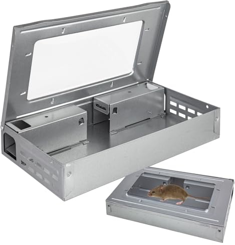 Metall Mausefalle Mäuse Maus Garten Mäusefalle Lebendfalle Köderstation für Maeuse Mäuseköderbox Koeder Wühlmaus Vertreiben Petigi