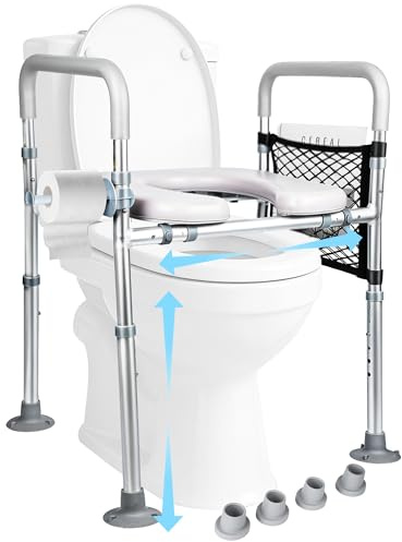 Elevador WC Adulto con Reposabrazos Alzador WC asiento elevador inodoro wc adaptador para mayores 6 Altura/ 6 Anchura Regulable Carga 180 kg