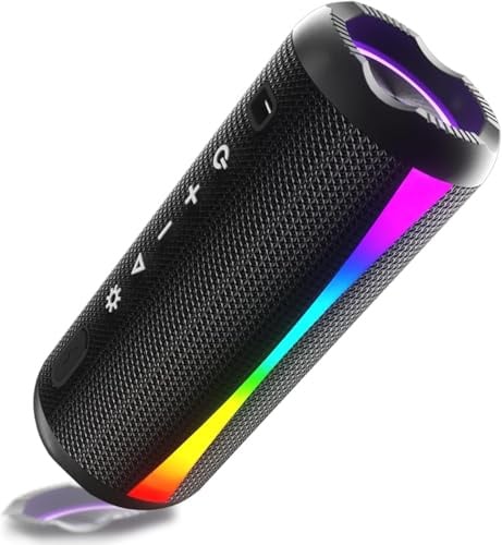 dotn Bluetooth Lautsprecher, Musikbox Bluetooth 5.4 Lautsprecher, RGB Licht, TWS Paarung, IPX7 Wasserdicht, 20W HD Loud Stereo Sound, 20 St, TWS Paarung Tragbar Outdoor Speaker für Sport, Party