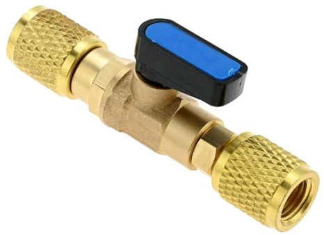 Generchin Vanne à Boule en Laiton pour Réfrigérant de Climatiseur 1/4 SAE Adaptateur 7/16-20 UNF Vanne D'Arrêt