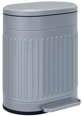 HOMCOM Mülleimer 20L mit Deckel und Fußpedal 36,5 x 31,2 x 45 cm Grau | Mit Deckel und Fußpedal, Müllbehälter mit Herausnehmbarem Inneneimer, Soft-Close-Funktion, für Wohnzimmer, Büro