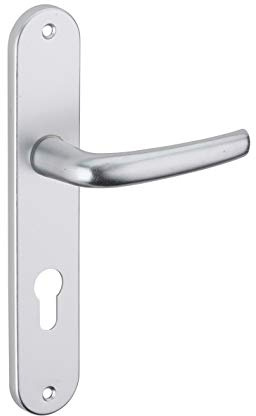 THIRARD - Ensemble de Poignées pour Porte d'Entrée Maia - Aluminium Anodisé - Trou de Cylindre - Carré 7 mm - Entr'Axes 195 mm - Esthétiques et Pratiques - Gris