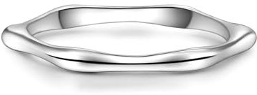 GLANZSTÜCKE MÜNCHEN Damen-Ring Hexagon Sterling Silber 925 - Stapelring mit geometrischer Form - Silberring