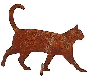 itsisa ® Dekofigur Katze gehend Gr. M im Rost Design, Rostfigur für den Garten, Gartendeko, Metalldeko