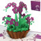 LINPOPUP® Pop-Up Karte Blume-Orchidee, 3D - Blumenkarte - Geburtstagskarte, Grußkarte - Blume - Karte, Klappkarte Viel Glück, Wellness - Gutschein, Orchidee - Blumenkorb, N358