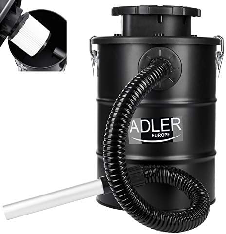 Adler Aschesauger | HEPA-Filter | Feuerfester Schlauch | 1000 Watt | 18 Liter | Kaminsauger | Ofensauger | Grillsauger | Bausauger | Ascheschlucker | Kohlesauger | Staubsauger