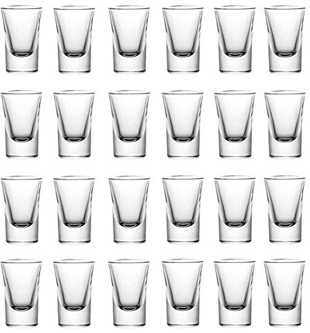 mixed24 24er Set Schnapsgläser 2cl 20ml 35ml Shotgläser Pinnchen Shots Tequila Glas Vodka Gin Schnaps Likör