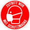 Zutritt nur mit Mundschutz Aufkleber (1, rund 15cm)
