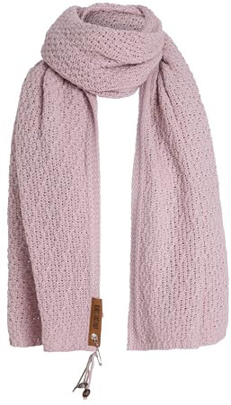 KNIT FACTORY - Luna Schal - Strickschal Für Damen und Herren - XL Schal mit Wolle - 200 x 50 cm - Hochwertige Qualität - Rosa