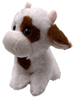 Onwomania Plüschtier Stofftier Kuscheltier Rind Milchkuh Kuh Länge 20 cm Weiß