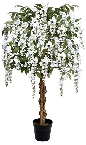 Artificial White Wisteria Tree 130cm/4ft Potted Plant
