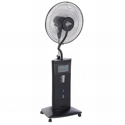 FARELEK Yellowstone Ventilateur – Pulvérisateur Puissance 100 W, Diamètre 400 mm, Télécommande, Sélecteur de Vitesse, Nombre de Vitesses X3, Noir