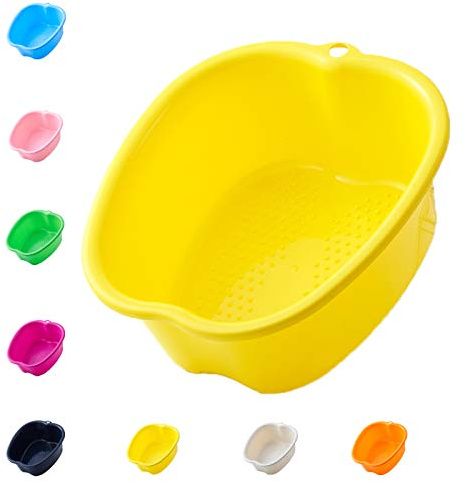 Large Foot Bath Spa Bowl Plastic Pedicure Bowl Massage Foot Tub,for Pedicure, Detox and Massage, Perfect to Soak Your Feet, Toe Nails and Ankles,Can be Soaked to Remove Dead Skin (Yellow)