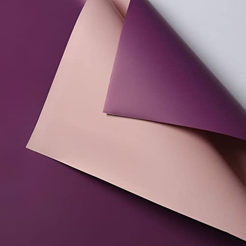 Geschenkpapier für Blumenstrauß, 20 Stück, Dekopapier, Geschenkverpackung, Blumenladen, zweifarbig, wasserdicht, für Urlaub, Geburtstag, Hochzeit (45 x 40 cm, Violett)