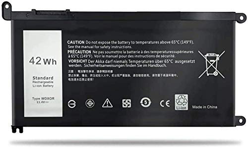 AKKEE WDX0R Laptop Akku für Dell Inspiron 15 5565 5567 5568 5578 7560 7570 7579 7569 P58F Inspiron 13 5368 5378 5379 7368 7378 14-7460 17 5765 5767 5770 WDXOR FC92N 3CRH3 T2JX4 CYMGM 11.4V 42Wh
