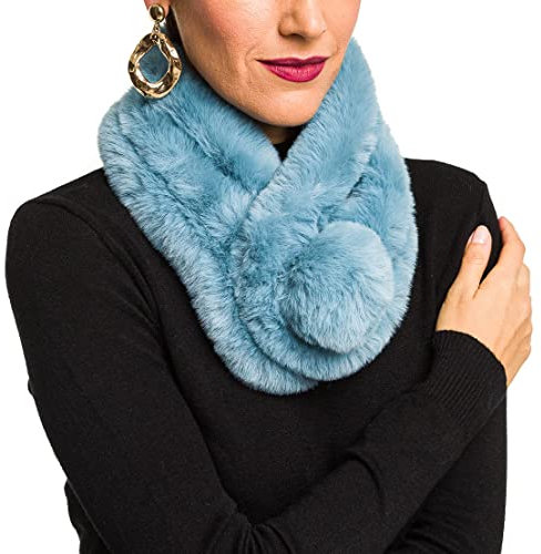 MELIFLUOS DESIGNED IN SPAIN Pelzkragen Schal für Frauen Kunstpelz Schals Halswickel für Herbst Winter Frühling Mantel Kleid (FC05-6)