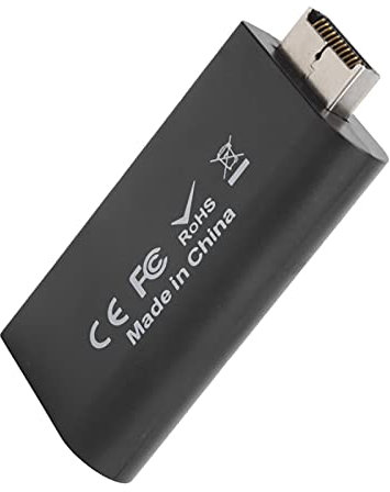 ASHATA Für -zu-HDMI-Konverter-Adapter, Videokonverter für mit 3,5-mm-Audio-Schnittstelle, für HDTV-HDMI-(schwarz)