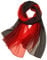 KAVINGKALY Gradient Farben rot Seide Schals für Frauen Weiches Leichtes Georgette Chiffon Tuch Schal(Rot und Schwarz)