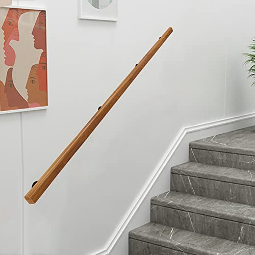 Treppengeländer-Handläufe Naturholz-Treppengeländer, 1-4,5 m professionelle rutschfeste Handläufe, komplettes Set, an der Wand montierte Hausgarten-Korridor-Lofts-Terrassengeländer ( Size : 280cm )