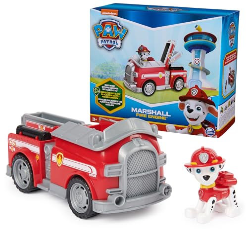 Paw Patrol, Marshalls Feuerwehrauto Spielzeug-Truck mit Sammel-Actionfigur, nachhaltig denkendes Kinderspielzeug für Jungen & Mädchen ab 3 Jahren