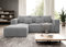 Moderno Ecksofa mit Schlaffunktion und Bettkasten Stripes - Sofa mit 3 Sitzer und Robuste überzug - Schlafcouch L-Form - Modern Couch Cord - 255x73x161 cm - Links Grau