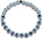 Majas Perlen Armband Herzenswarm Hellgrau Acryl 6mm - echte Edelsteine Rosenquarz Labradorit Amazonit uvm. - Geschenk Mädchenarmband Namensarmband Motivation - Handmade Personalisierbar