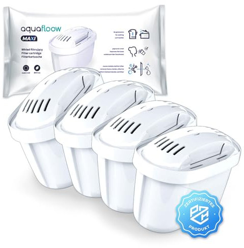 Aquafloow Wasserfilter Kartuschen – 4 Stück | Ersatz für Ersatz fur Dafi Unimax Aquaphor A5 Brita Maxtra+ Philips AWP212/10