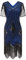 Gionforsy Damen 1920s Kleid mit Pailletten Kurzem Ärmel 20er Jahre Flapper Kostüm Kleid für Great Gatsby Motto Party Halloween Karneval Fasching (Blau Schwarz, M)