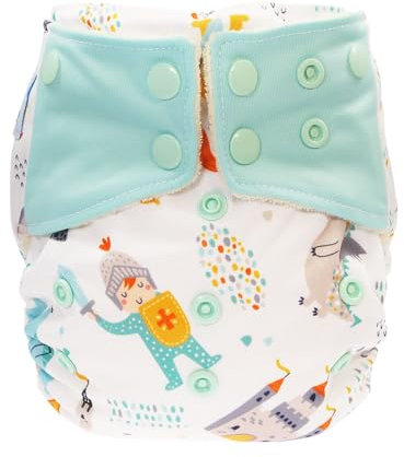 Blümchen All-in-One-Windel Organic BIO-Baumwolle Snap (Kleiner Ritter)