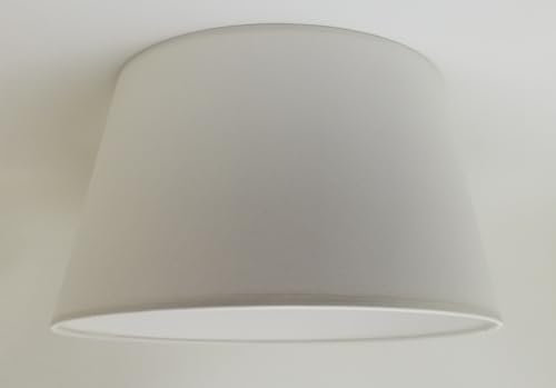 40 cm Pantalla, Cono, Tela de Algodón, respaldo de PVC Blanco, Producto Hecho a Mano, para Lámpara de Mesa, Lámpara de Pie (Marfil)