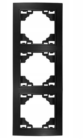 LumenTEC Quadra Triple cadre en plastique noir Interrupteur vertical