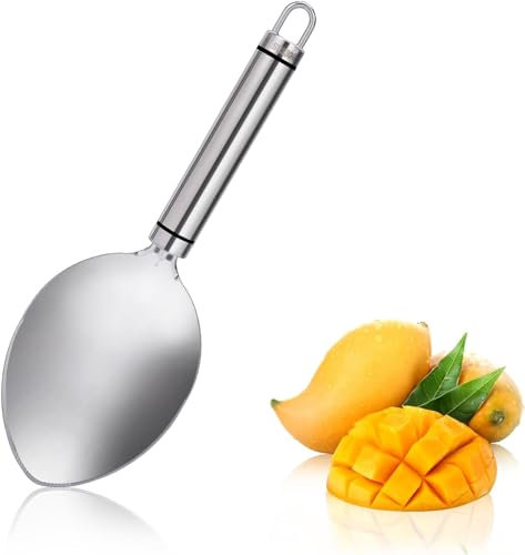 Affettatrice per mango argentato, strumento per affettare il mango e anguria, strumento per la preparazione del mango, divisore per mango, pelapatate in acciaio inox, utensili da taglio per kiwi