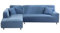 ShowyLive Sofa Überzug Couch Überzug 2er Set für Ecksofa L-Form Sofabezug 3 Sitzer+3 Sitzer, Hellblau