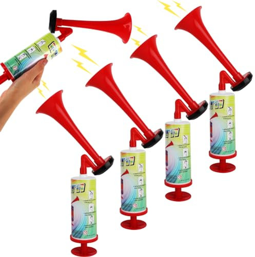 Wapasezyar Airhorn Fanfare mit Handpumpe, Airhorn Druckluftfanfare Horn Fussball EM 2024 Fan, Air Horn Lufthorn für Geburtstagsparty, Fußballspiel Sportereignisse, Euameisterschaft Frauen Männer