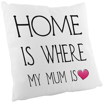 Crealuxe Flauschiges Kissen - Home is Where My Mum is - Zierkissen, Sofakissen