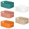 W&H 5 PCS Plastic Storage Boxes with Handle, Medium Kitchen Cupboard Organiser Box, Storage Baskets for Shelves, Plastic Boxes for Bathroom, Kitchen, School and Office -25×17×10cm (Colorful)