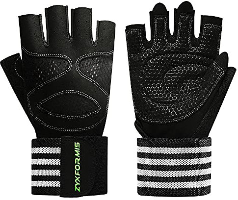 Zyxformis Fitness Handschuhe, Trainingshandschuhe mit Handgelenk Unterstützung für Damen und Herren, rutschfest Atmungsaktiv Gewichtheben Handschuhe für Gym, Radfahren, Training
