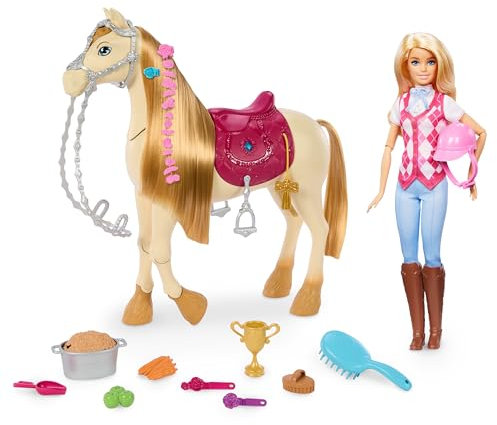 Barbie Bundle, Mysteries The Great Horse Chase Tanz- und Showpferd (HXJ42) + Barbie Mysteries The Great Horse Chase Doll (HXJ38), 2 Spielzeug für Kinder + 3 Jahre