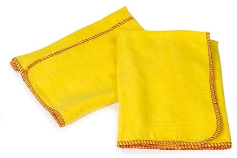HOUSEGADS Jumbo Yellow Duster 100% Cotton Cleaning Cloth Premium Quality Washable Reusable - Multi Purpose Kitchen Dusting Cloth Heavy Duty Polishing Cloth 35 x 45 cm (8)