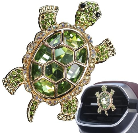 Turtle Car Air Freshener - Dashboard Turtle Air Purifier, Eco-Friendly Car Aroma Diffuser | Reusable Air Conditioning Aromatherapy, Cute Animals Crystal Rhinestone Car Air Fresheners for Auto