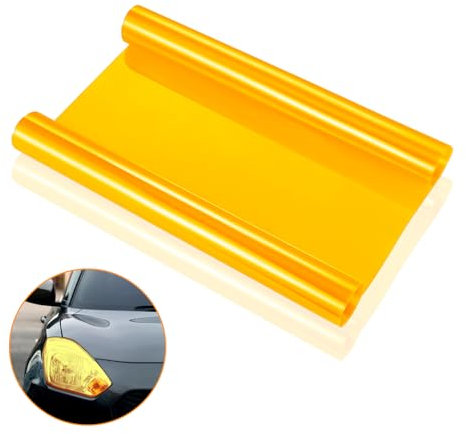 Mtanlo Auto-Lichtfolie, PVC-Folie, getönt, Orange, 30 cm x 120 cm, Tönungsfolie, wasserdicht, Autoscheinwerfer, Orange