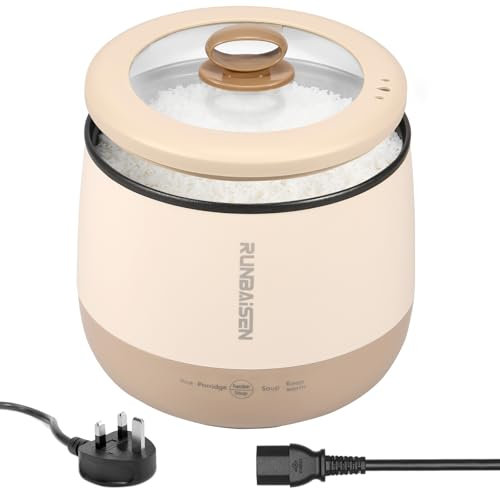 Deuson Mini Rice Cooker UK 1.6 L Small Electric Rice Cooker 450 W 220 V Nonslip Rice Maker 36 Minutes Fast Cooking Rice Cooker and Warmer Over Heating Boil Dry Protection for Cooking Rice Porridge N