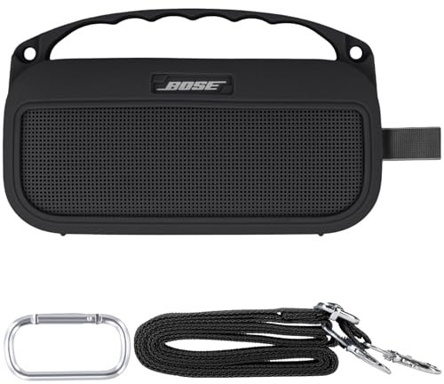 Baval Soft Silicone Cover Case for Bose New SoundLink Flex Portable Bluetooth Speaker 2nd Gen,Black Silicone Cover