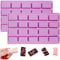 2Pcs Silicone Chocolate Bar Moulds, 20 Cavity Rectangle Chocolate Moulds, Silicone Moulds for Baking, Energy Cereal Bars Mould for Cake Mold, Ice Cube Tray (Purple)
