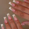 24 Pcs French Tip Press On Nails Mediums Length Coffin False Nails Full Covers Stick On Nails Bows Artificial Nails