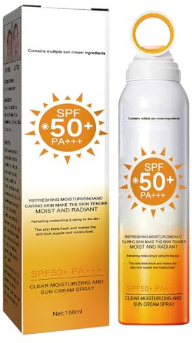 Wasserfestes Sonnenschutz Spray,Sonnencreme Spray,Mildes Sonnenschutzspray,Sonnenschutzspray für Gesicht,Sonnenspray gegen UV,Sunscreen Face SPF 50,Sonnenschutzspray,150ML,1PC