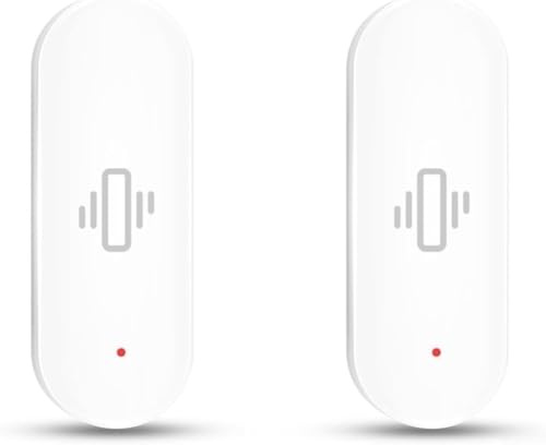 Für Tuya WiFi Smart Vibrationssensor mit Bewegungserkennung, Echtzeit-Bewegungsmelder, Alarm-Detektor für Smart Life App-Steuerung (2 Stück)