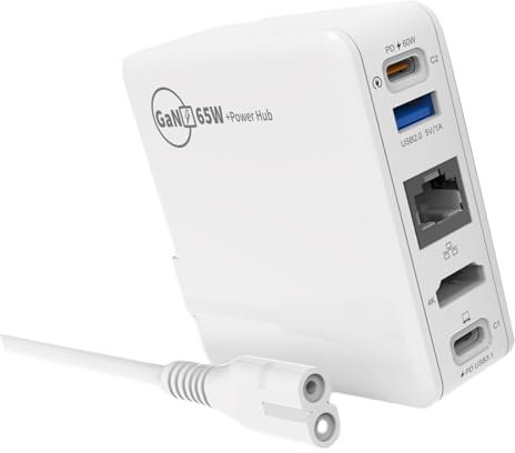 Javoryxh Portable 5 In 1 Charging Station Adapter For Consoles HDTV1.4 RJ45 USB C Phone Charging Dock Keyboards