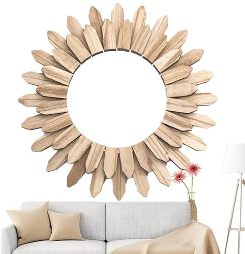 Wandspiegel Aus Holz | Landhaus Deko Wand - Ästhetischer Landhausstil Spiegel Aus Holz Für Flurbereich, Eingang Und Wohnbereiche